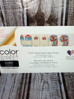 Take My Hand Color Street Nail Polish Strips Retired Silver Blue Red Glitter